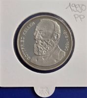 Gedenkmünze 5 Fr. 1990 polierte Platte Gottfried Keller