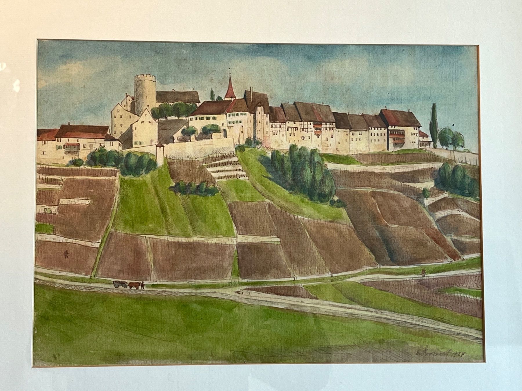 Dipinti: E. Bossart 1927 Aquarell – Usato da Basel venduto da PAUL_ART 1