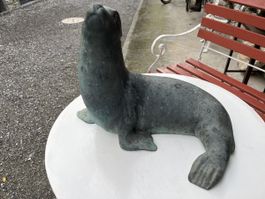 Bronze Tier Skulptur Seelöwe Bronze antike Dekoration (40)