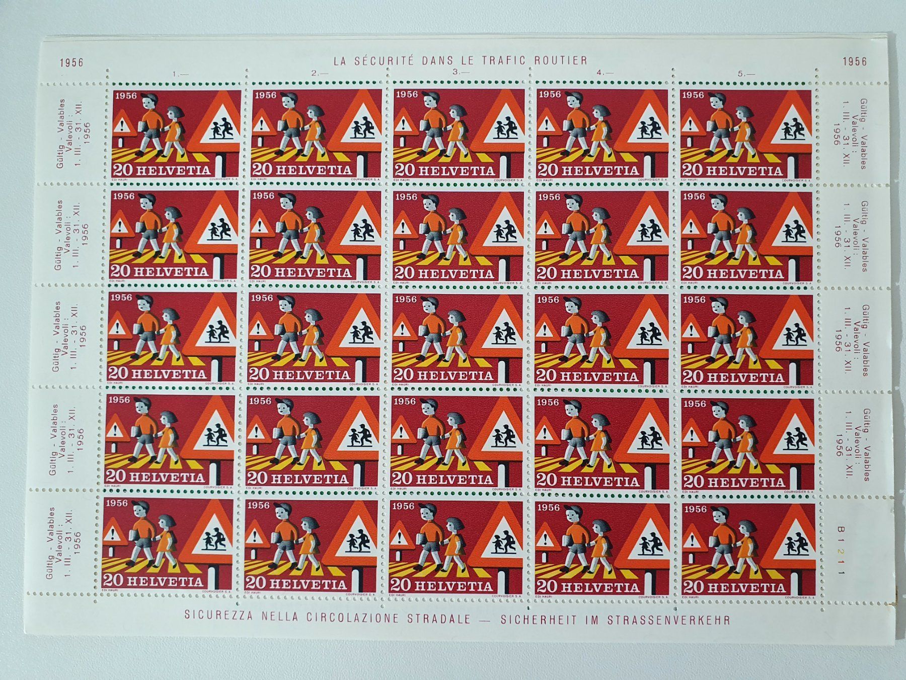 Alle Briefmarken: MARKEN - Bogen 4-teilig 1956  Werbemarken – Neu (gemäss Beschreibung) aus Uster von Posaunus 3