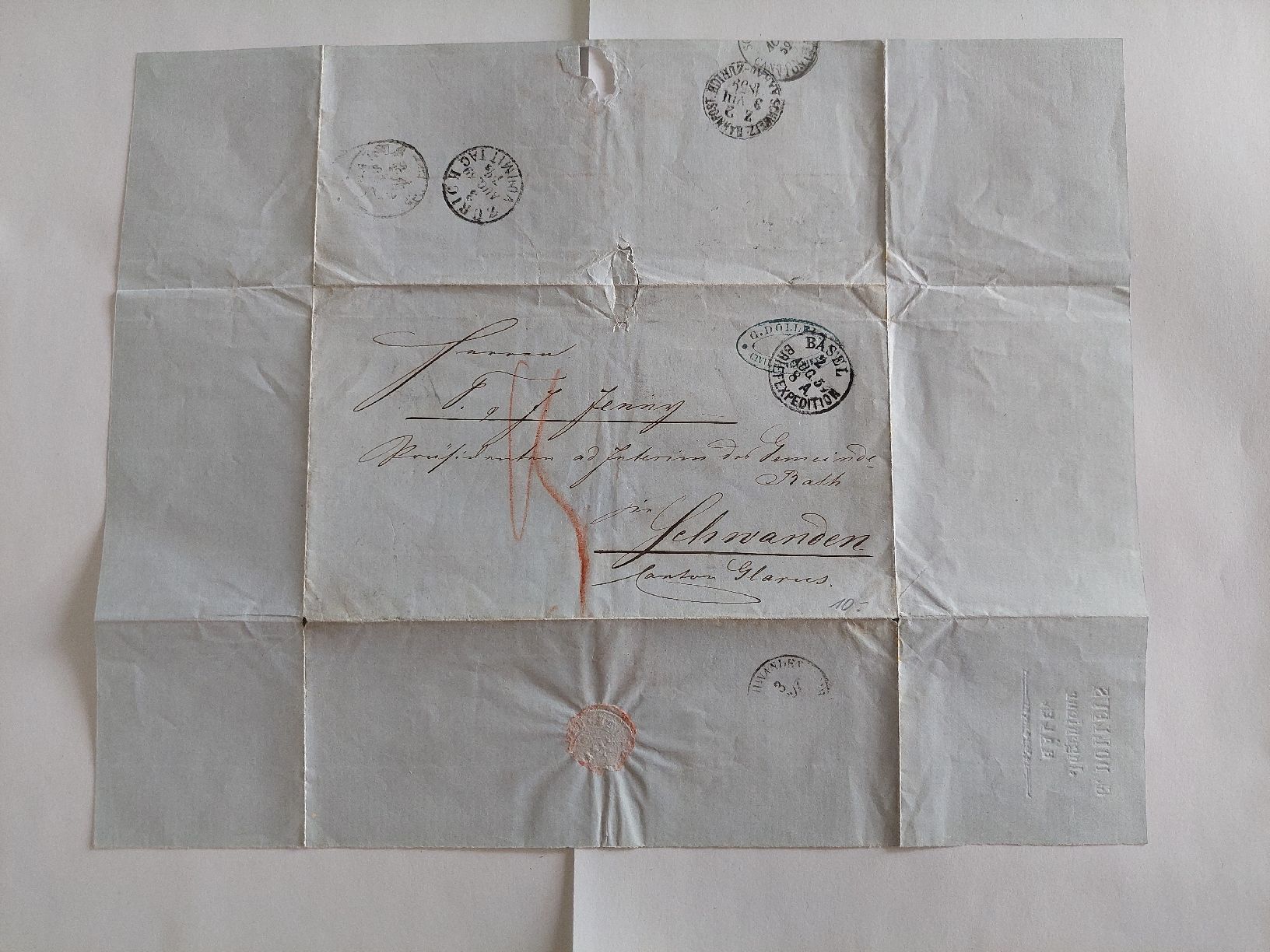 Timbri: Historischer Brief Schweiz 1859 mit Stempel – Usato da Härkingen venduto da Laaleeluu15
