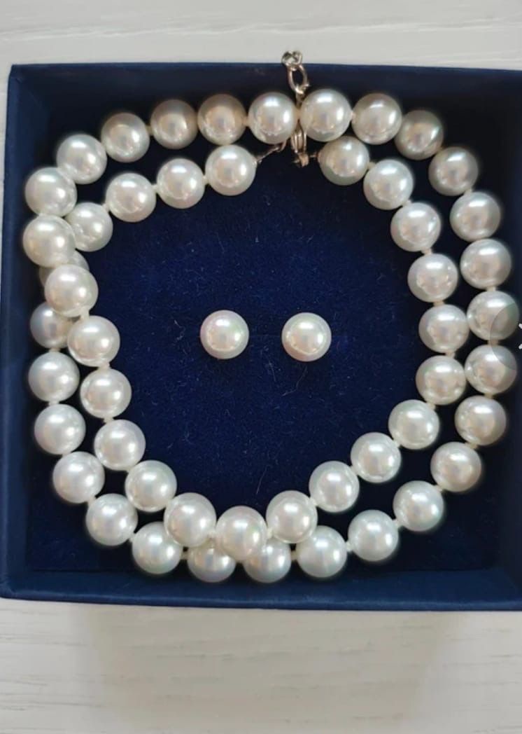 Sonstiger Schmuck: Orquidea Perlen-Set Halskette + Ohrringe | Mallorca-Perlen 8 – Neu (gemäss Beschreibung) aus Teufenthal AG von yul_x526