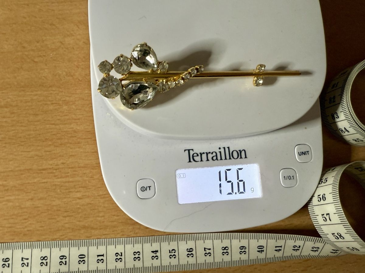 Spille & Fermagli: Vintage-Gold-Brosche mit Strasssteinen – Usato da Lamone venduto da LaCantinaMagica 8