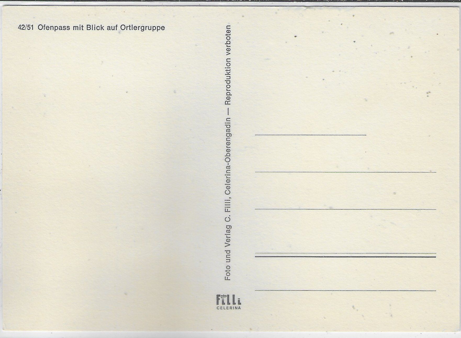 Cartoline postali: Ofenpass mit Blick auf Ortlergruppe – Usato da Ettingen venduto da Kartenplanet 1