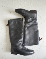 Stiefel Lady Leder vintage schwarz gefüttert Grösse 38 