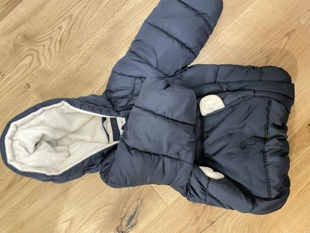 s.Oliver Baby Winterjacke dunkelblau mit Bärenohren - neu