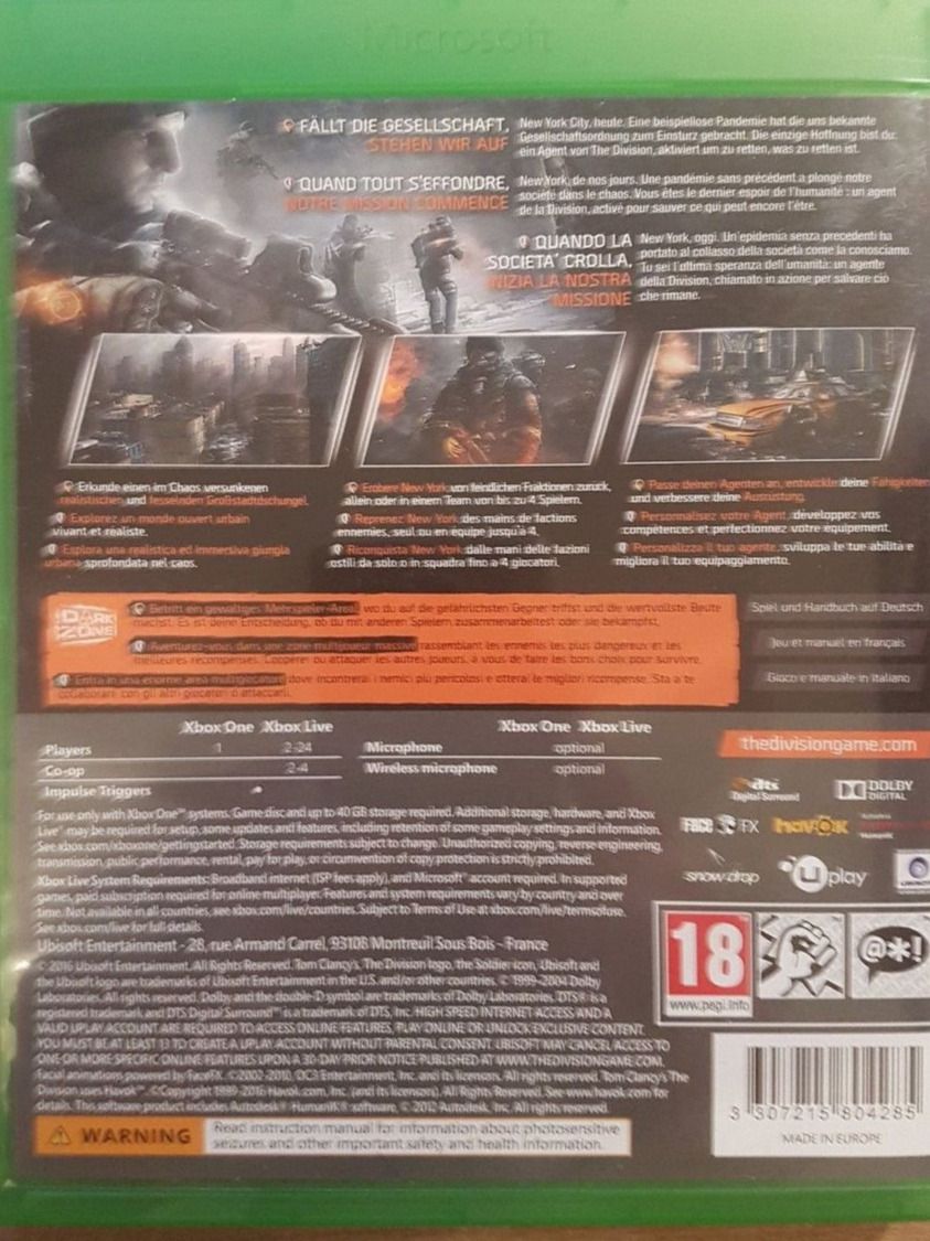 Microsoft Spiele: The Division   (mit Anleitung)           > De - Fr - It < – Gebraucht aus St.Gallen von elk2023 1