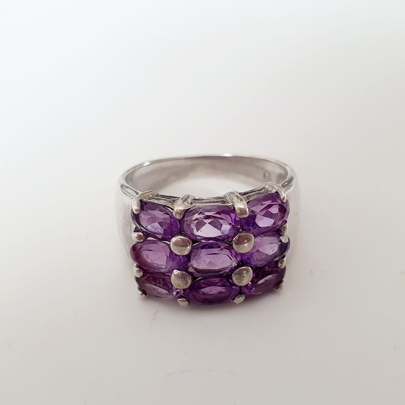 Anelli: Ring mit Amethysten in Silber 925, Gr 19,3 mm – Usato da Kreuzlingen venduto da Wunderkiste123