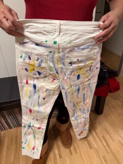 Jeans: Jeans Hose Gr. 36 Weiss mit Farbklecksern – Usato da Winterthur venduto da projectcleanup 2