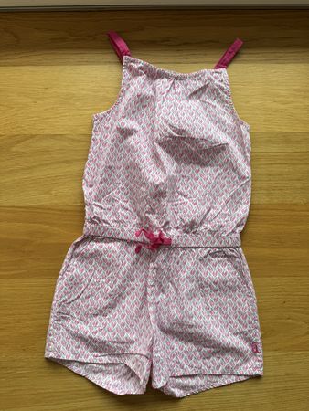 Kurzer Overall pinker Aufdruck Grösse 128