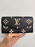 Louis Vuitton Sarah Portemonnaie schwarz beige bicolor