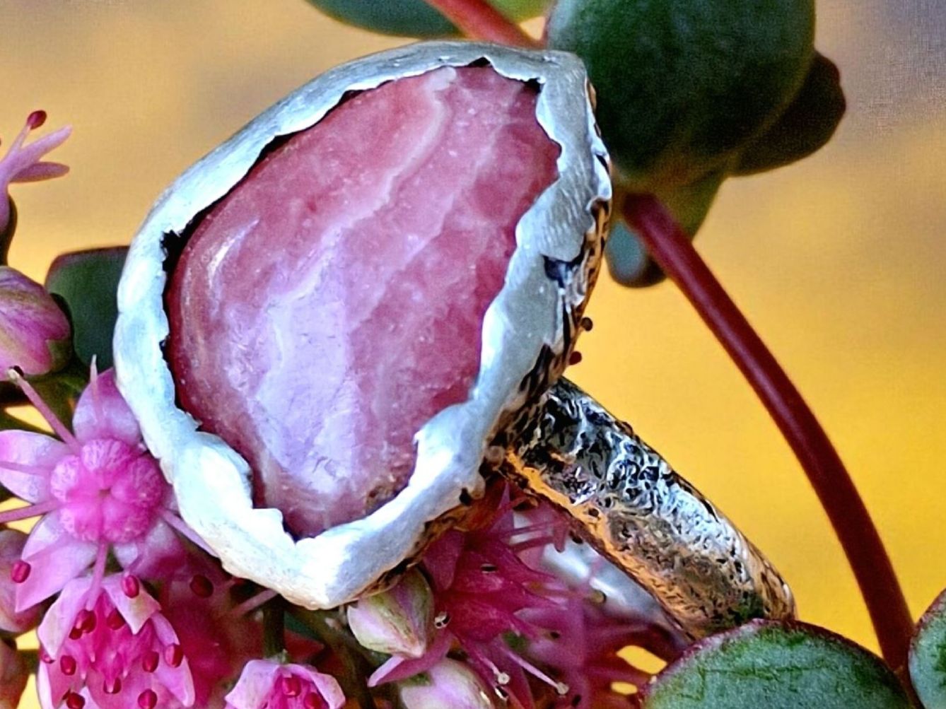 Anelli: Statement-Ring Silber mit Rhodochrosit, Grösse 56 – Nuovo e nell'imballaggio originale da Aarau venduto da Schmuckhoehle_MD 2