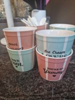 4x Eisbecher Set "Sweet Summer" mit Löffel