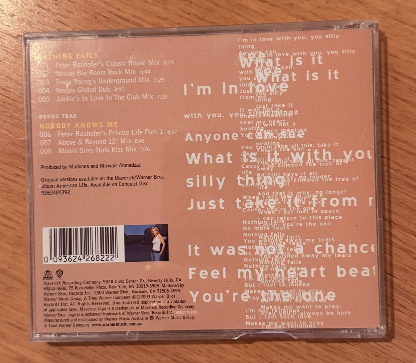 CD: Madonna Nothing Fails CD MAXI Australia – Usato da Lausanne venduto da davzic 2