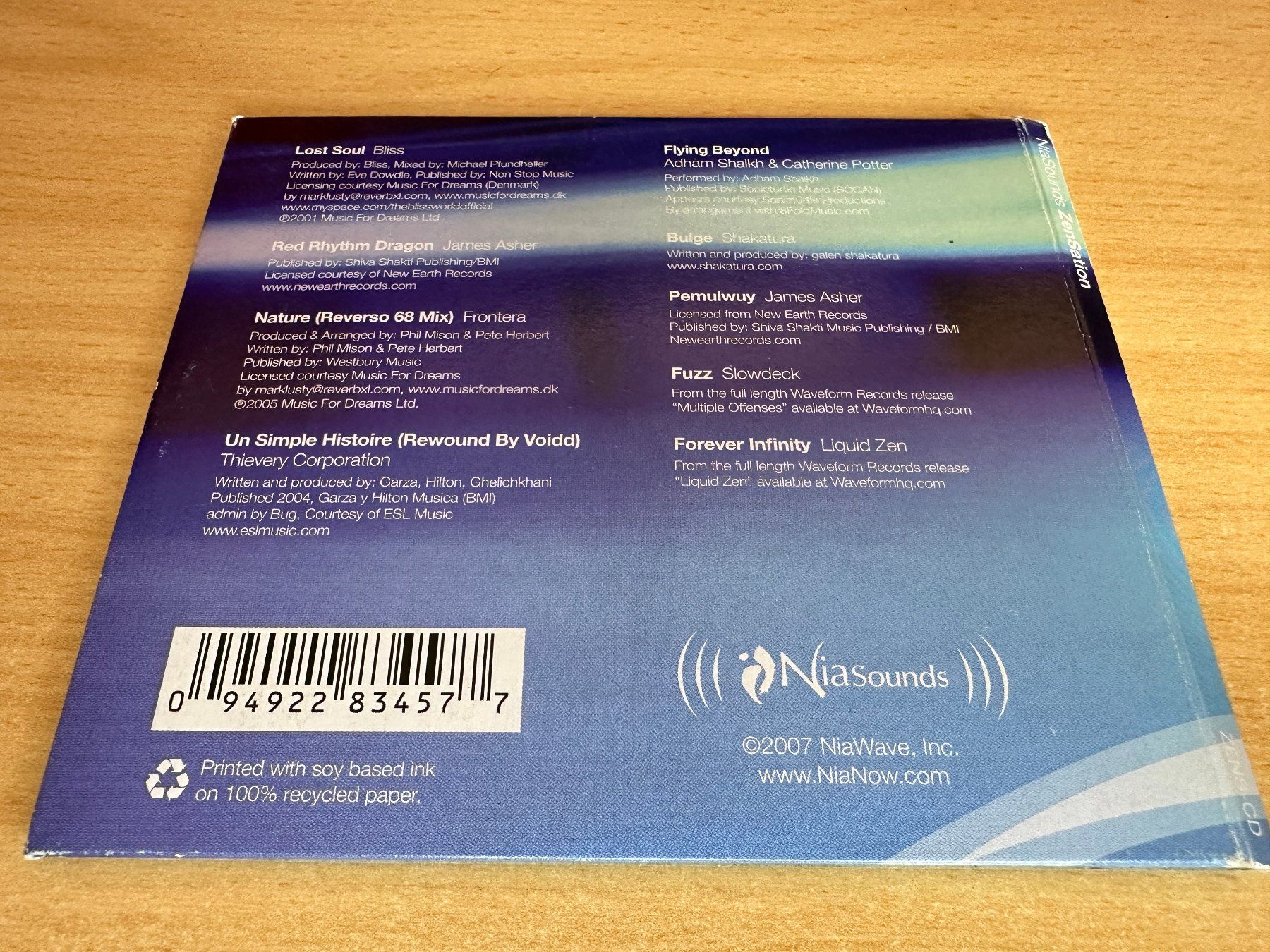CD: Various – NiaSounds ZenSation – Usato da Rikon im Tösstal venduto da Alpenmutz 1