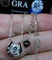 Collier argent avec diamant de moissanite de 0,5 ct certifié