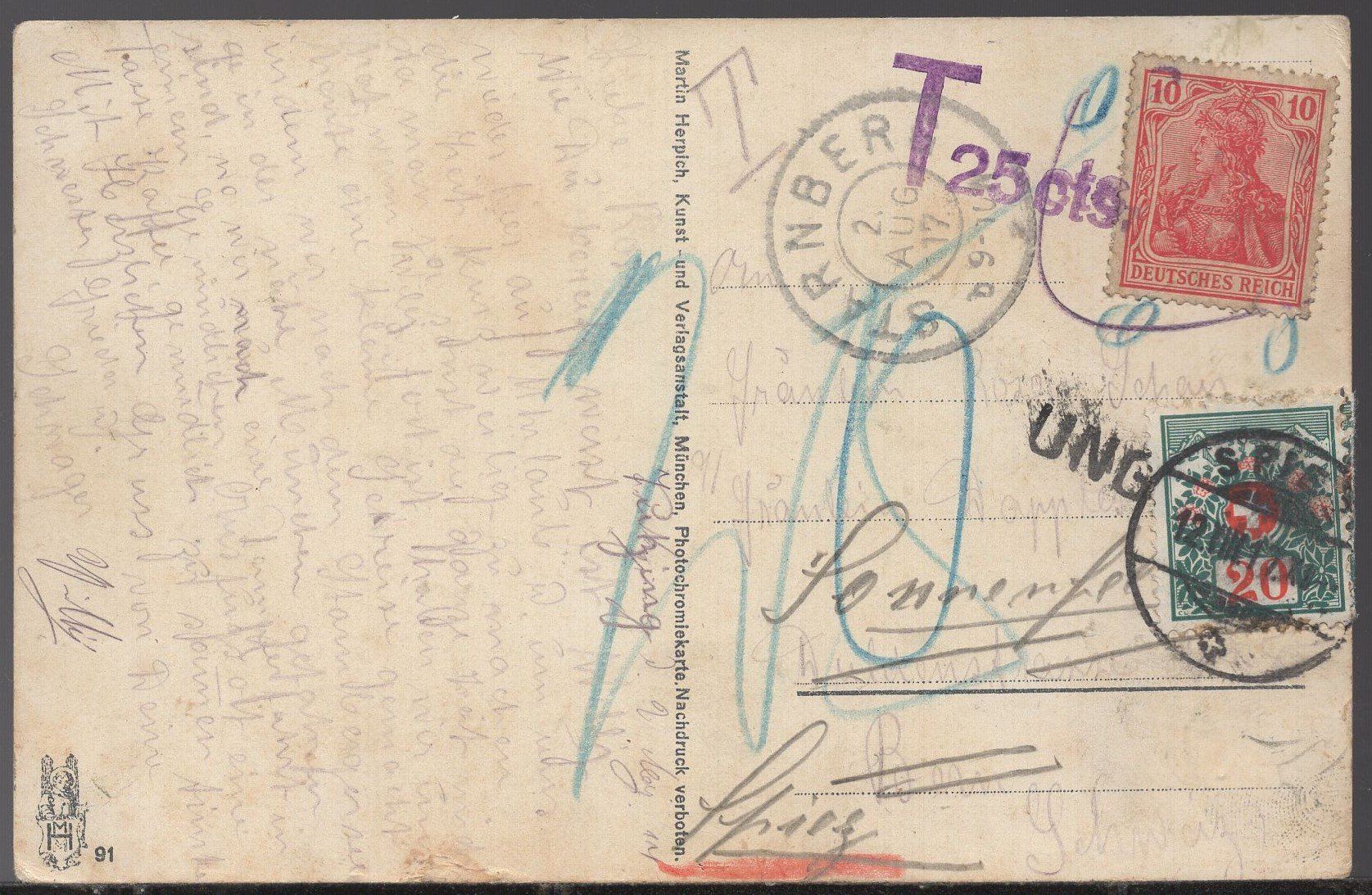 Ansichtskarten: Starnbergersee mit Schiff  LUITPOLD  1917 – Gebraucht aus Aarau von kufi44 1