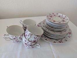 Handbemaltes Kaffee- & Dessertservice lila, 27-teilig