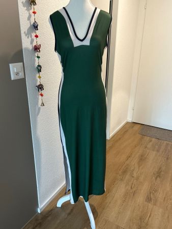Damen Sommerkleid lang grün/weiss Grösse S