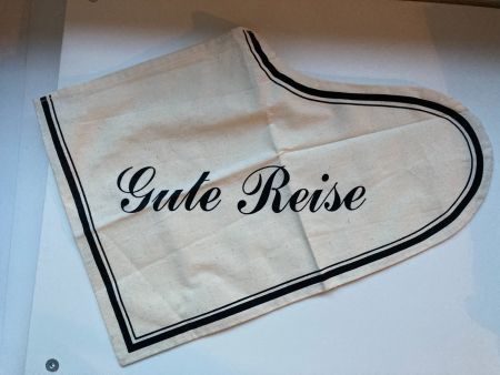 Schuhtasche "gute Reise" in beige
