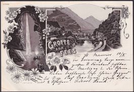 WALLIS, schwarz/weiss LITHO, aus Grotte aux Fées, St.Maurice
