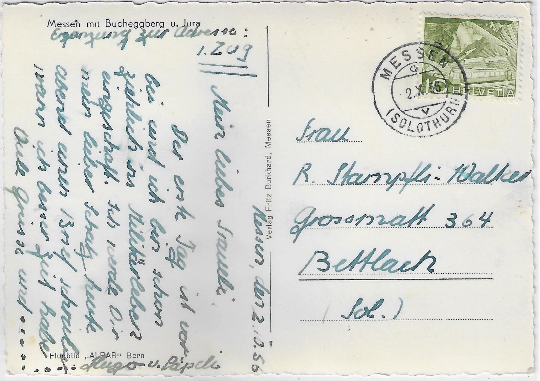 Cartoline postali: Flugaufnahme Messen mit Buchegberg – Usato da Ettingen venduto da Kartenplanet 1
