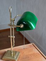 Bankerlampe Messing mit grünem Glasschirm