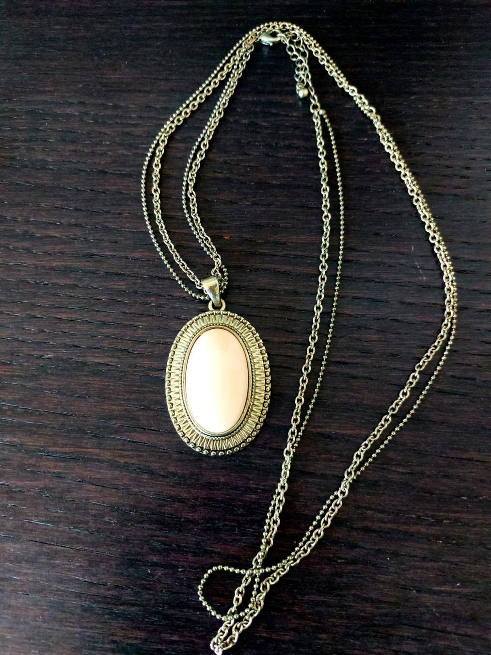 Ciondoli: Schmuck Kette Messing mit Anhaenger Rosa Stein – Nuovo (secondo la descrizione) da Horgen venduto da zur_jq85 1