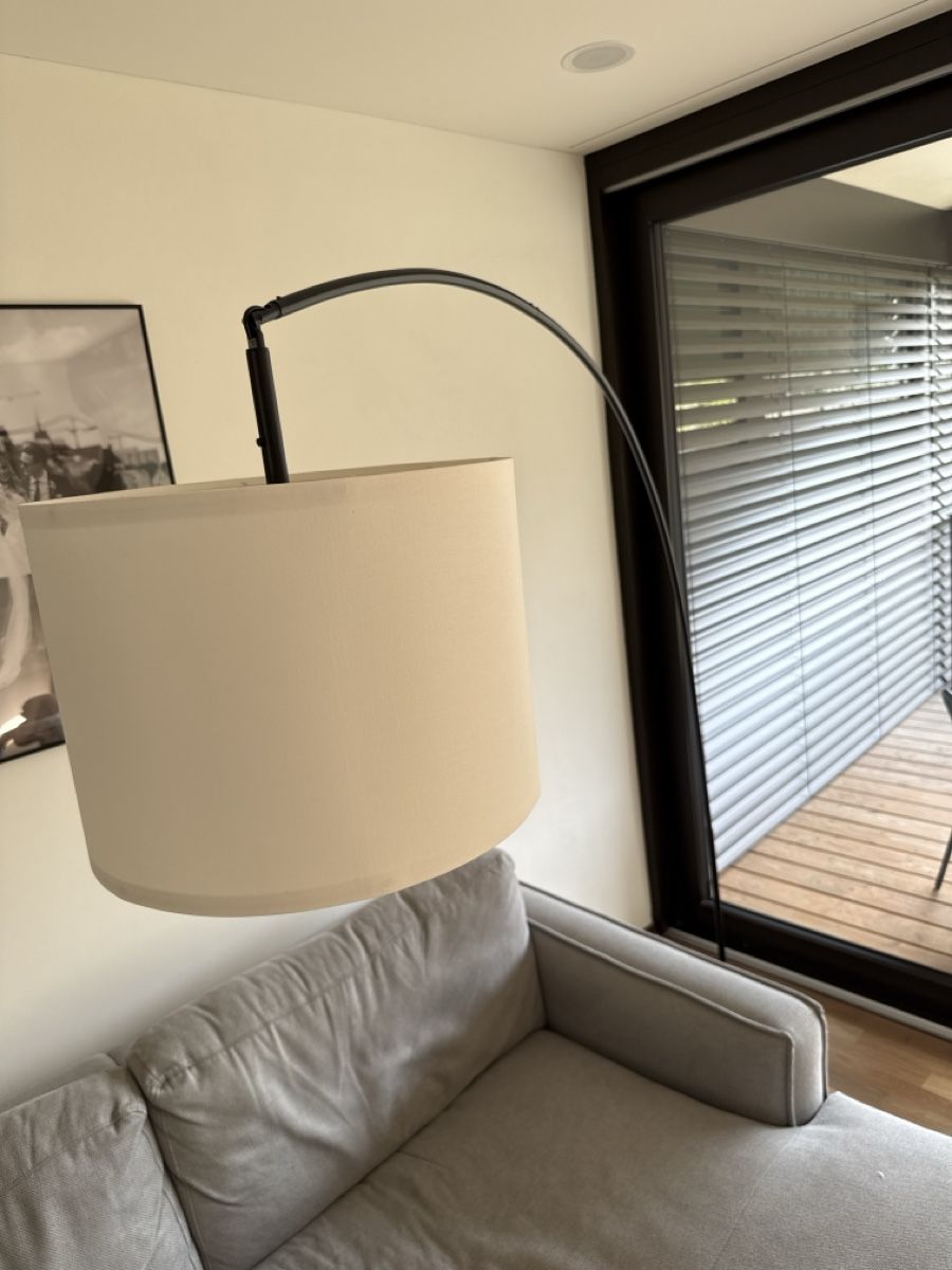 Ikea Lampen: Bogenlampe schwarz Stoffschirm Ikea Ringsta und Skaftet – Gebraucht aus Basel von selinalivia 1