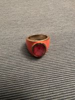 Ring und Anhänger Orange mit rotem Stein Konvolut