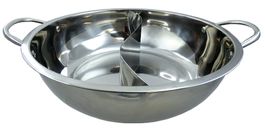 Hot Pot Wok, stainless steel, mit praktischer Trennwand