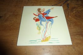 Basler Fasnacht, Figur auf Plättli, handgemalt, 1952