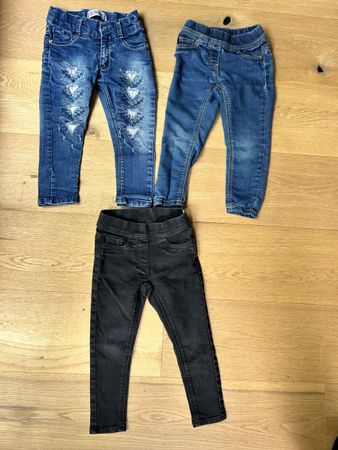 3er Set: Kinderjeans Hosen für Mädchen, Grösse 98