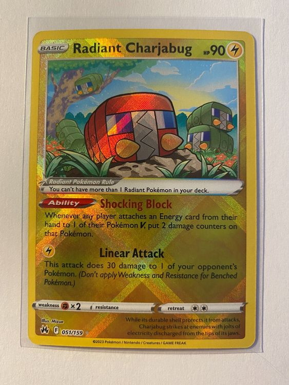 Pokemon TCG: Radiant Charjabug 051/159  Crown Zenith Holo Rare (NM)