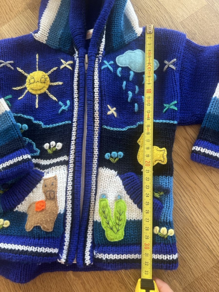 Giacche & Cappotti: Kinder Strickjacke mit Kapuze blau ca. gr.76 – Usato da Luterbach venduto da vatab 1