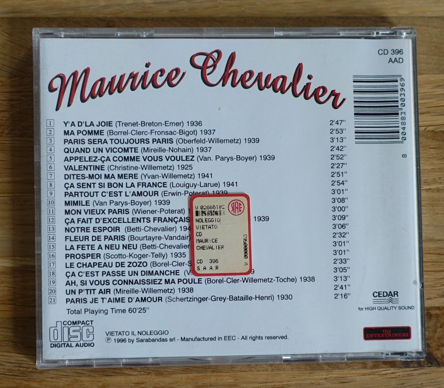 CD: Maurice Chevalier - D8 – Usato da Sessa venduto da discoverymedia 1