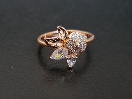 Blume Ring, vergoldet, size 8 (57)