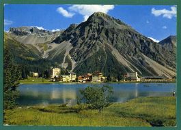Arosa, Obersee mit Schiesshorn,1977, gelaufen, Grossformat