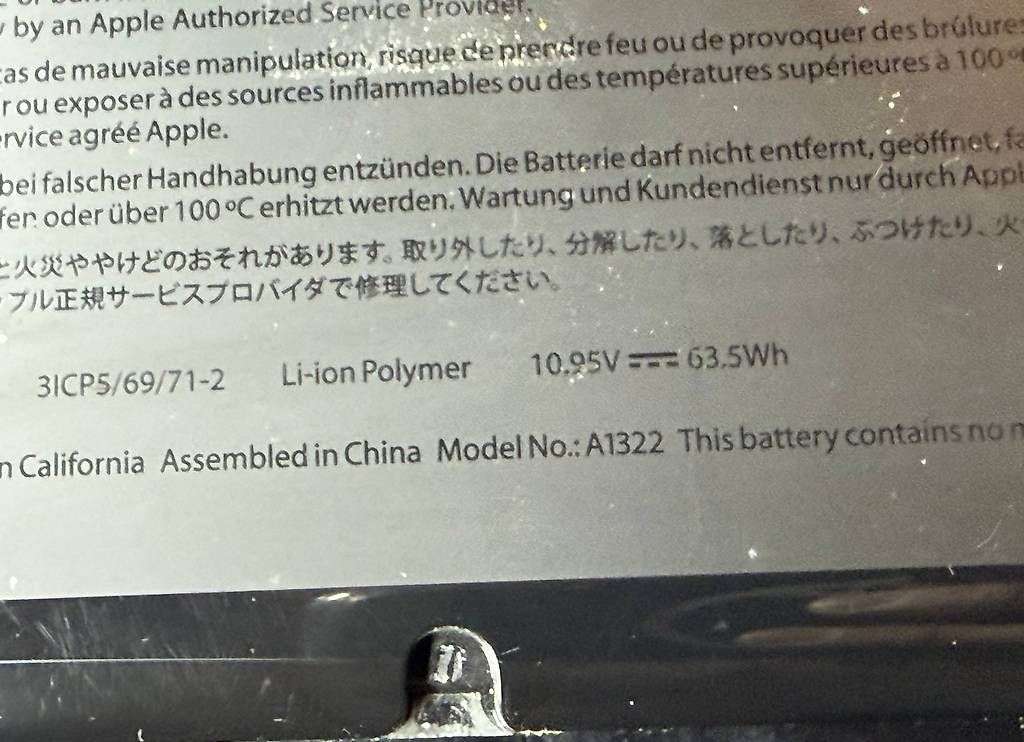 Batterie: Batterie MacBook Pro 2010 A1322 – Usato da Ulmiz venduto da CrisCom 1