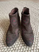 Leder Stiefeletten braun wildleder, dunkelbraun, Grösse 38