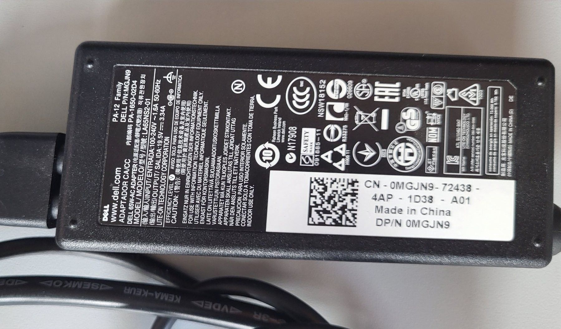 Dell Unità & Adattatore: DELL Netzteil MGJN9 / Adapter – Usato da Rümlang venduto da Greenliff 2