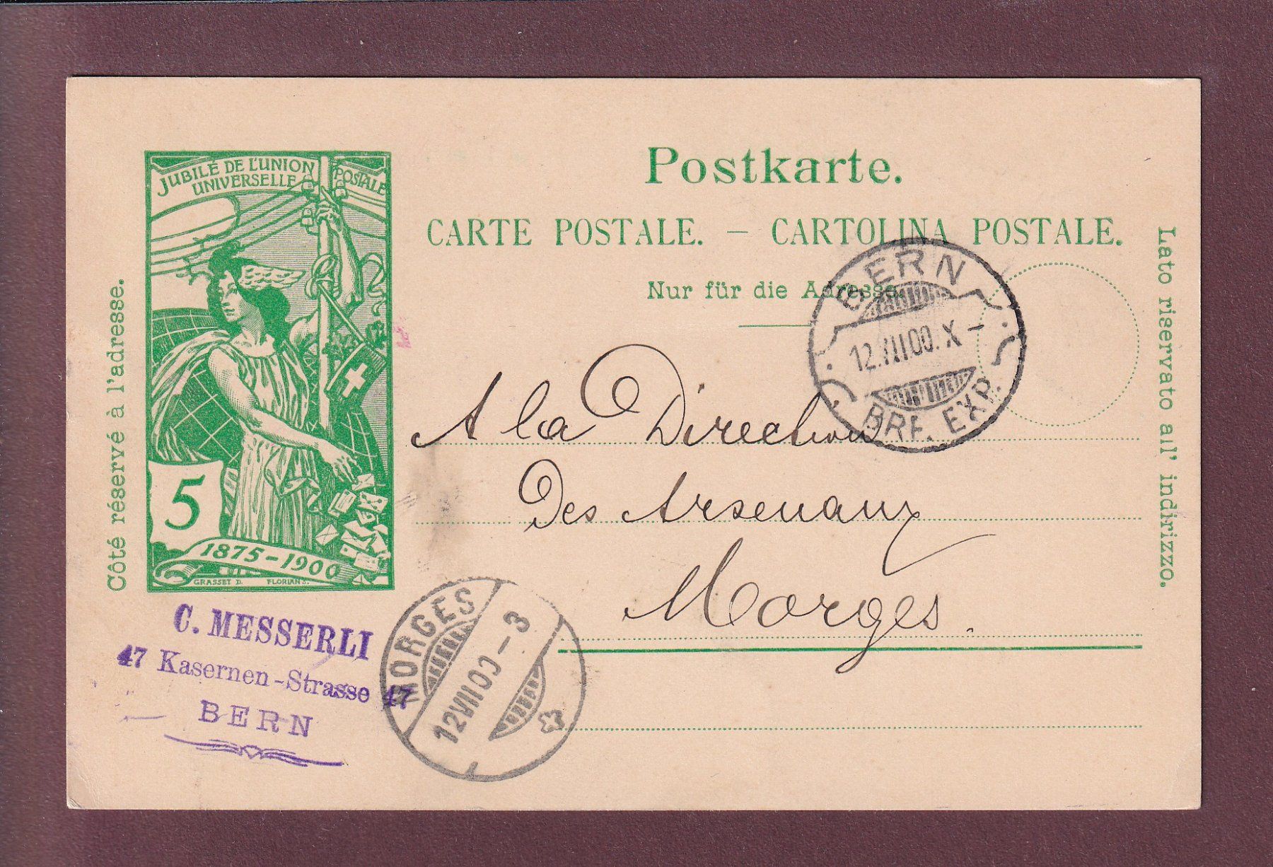 Cartes postales: Carte préaffranchie UPU - 1900 – D'occasion à Pully par nicecards