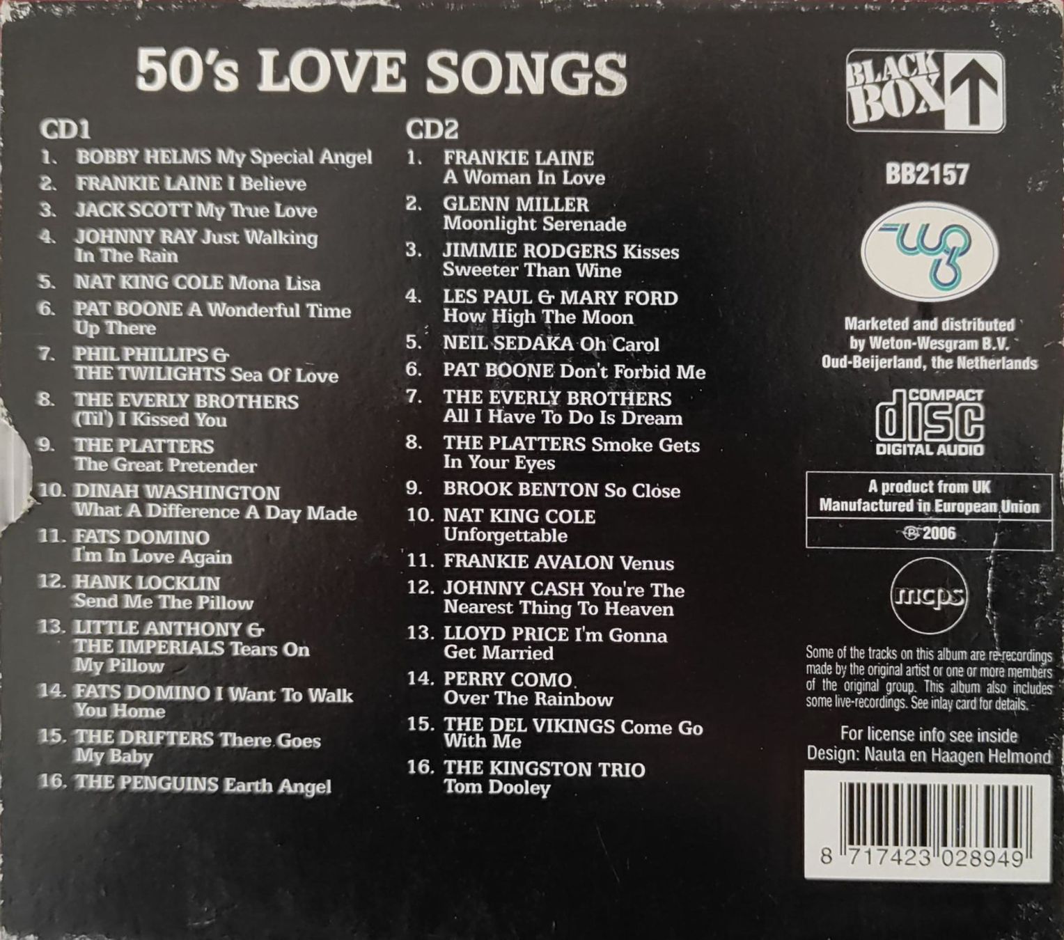 CDs: 50's Love Songs (2 CD's) – Gebraucht aus Burg AG von Franklin5736 1
