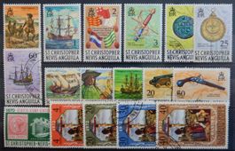 St Christopher and Nevis-Anguilla British Lot mit alten Wert