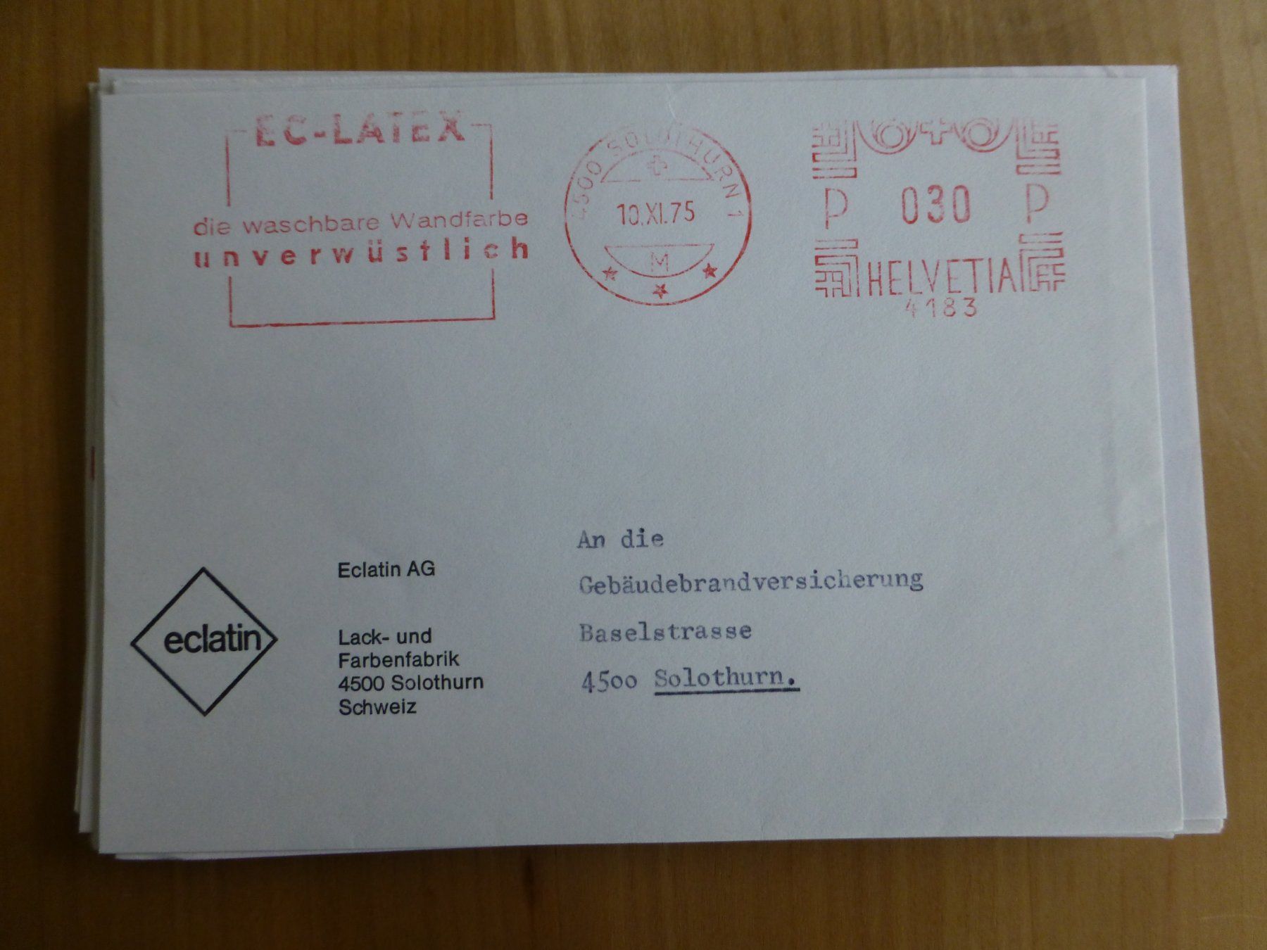 Foto & Immagini: Solothurn, Eclatin AG Farben 1975 – Usato da Bettlach venduto da 1saurer