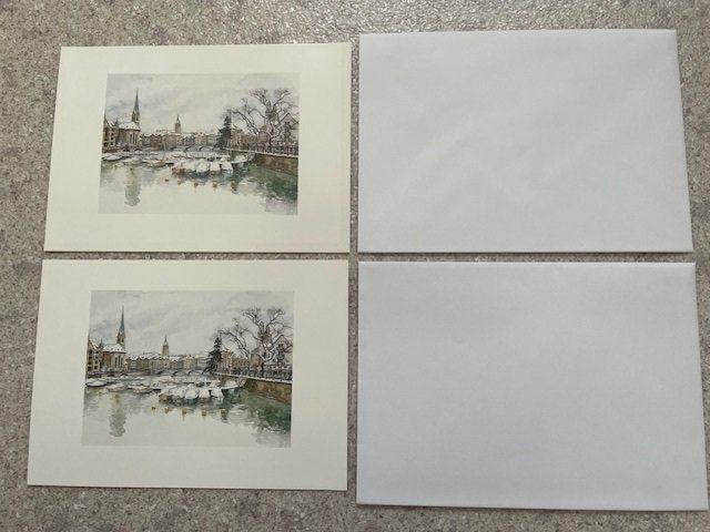 Cartoline: 2 Kunstkarten Zürich inkl. Couverts – Nuovo e nell'imballaggio originale da Elgg venduto da Charts