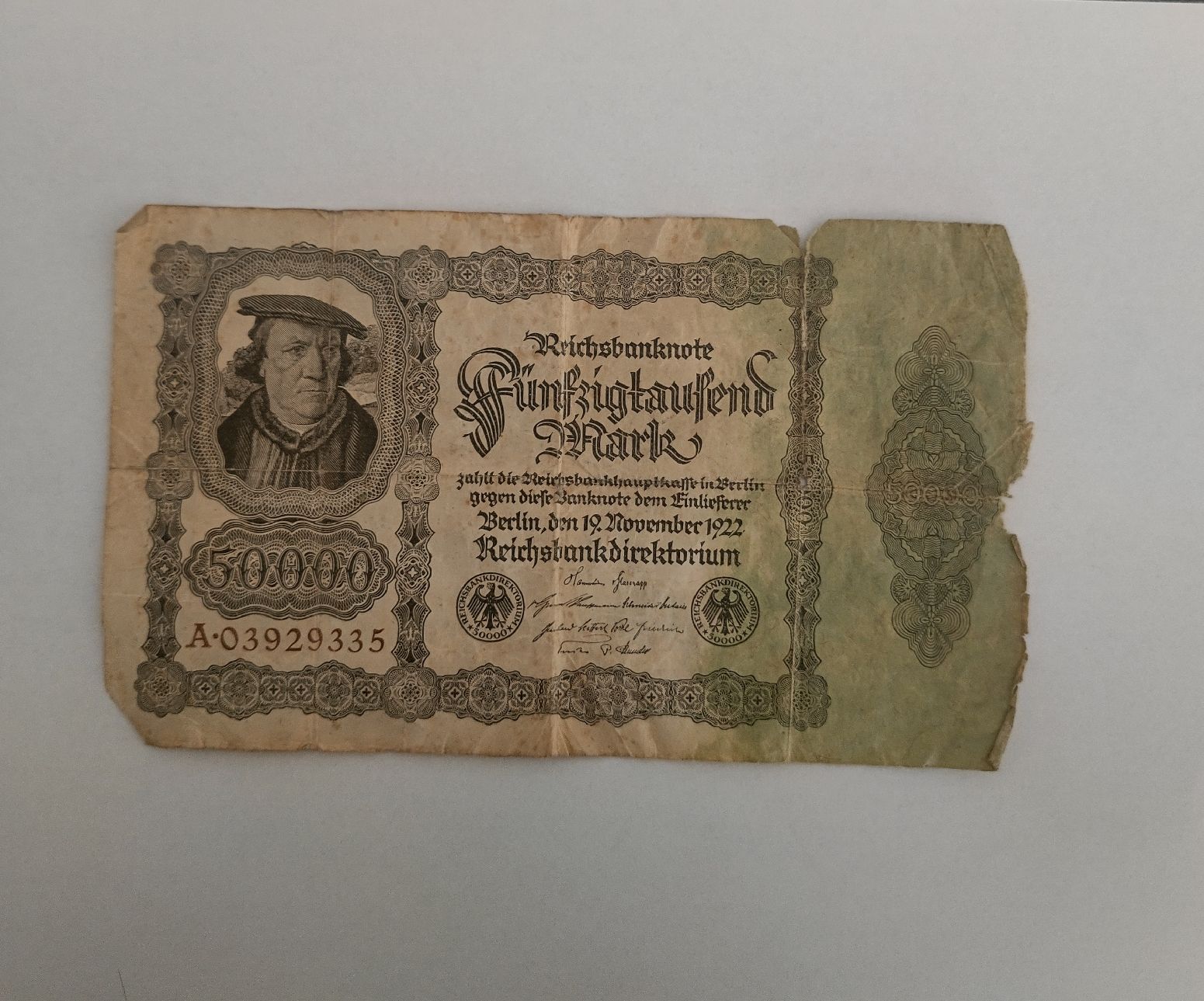 Banconote: Reichsbanknote Fünfzigtausend Mark – Usato da Rickenbach LU venduto da Nina053