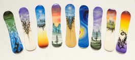 Deko Snowboard 31cm, Set 9 Stück
