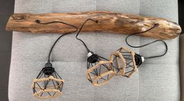 Rustikale Holzlampe Hängelampe Unikat Lampe Design Lampe