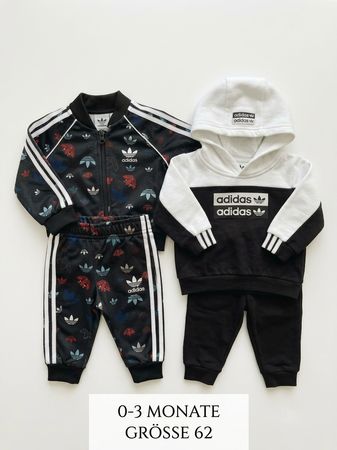 2 Adidas Baby Set 2-teilig schwarz weiss Grösse 62 